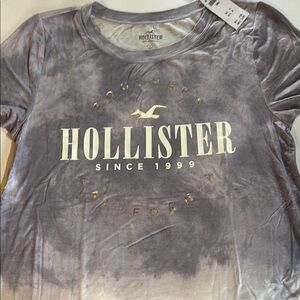 Hollister Purple and White tie-dye Short Sleeve T-Shirt